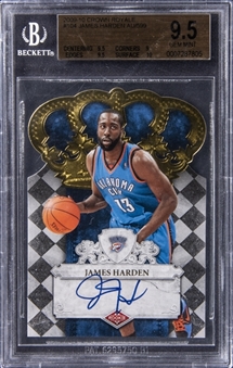 2009-10 Panini Crown Royale #104 James Harden Signed Rookie Card (#321/599) - BGS GEM MINT 9.5/BGS 10